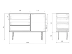 Aparador - 115х84х41 cm - S3 - The Garden 2, Gris