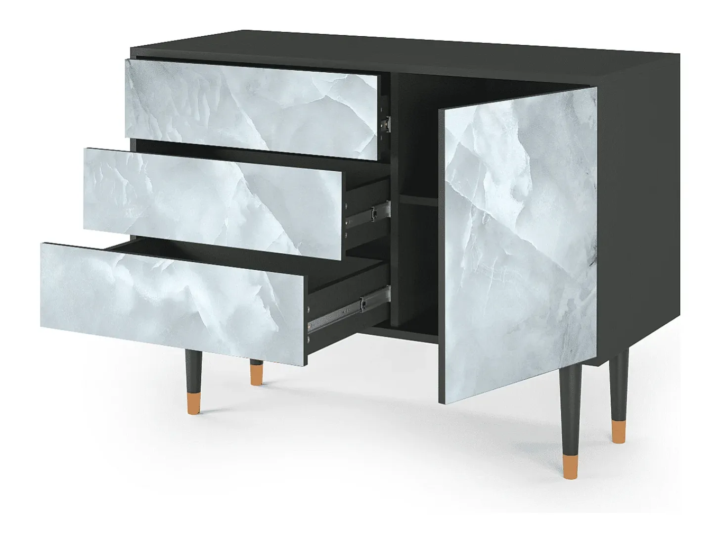 Aparador - 115х84х41 cm - S3 - The Onyx, Antracita