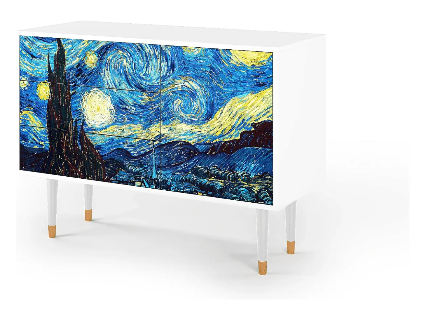Aparador - 115х84х41 cm - S3 - The Starry Night , Blanco