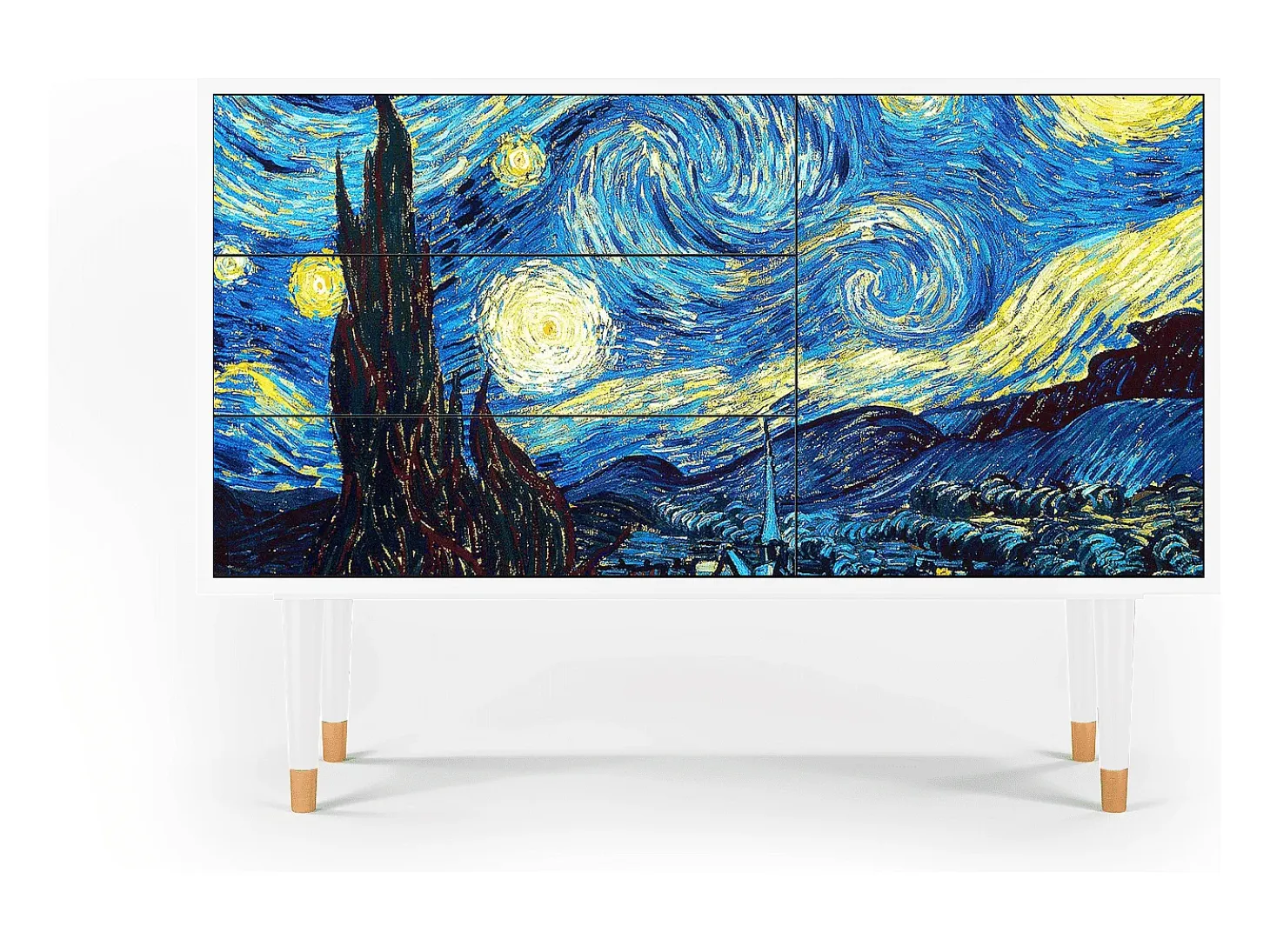 Aparador - 115х84х41 cm - S3 - The Starry Night , Blanco