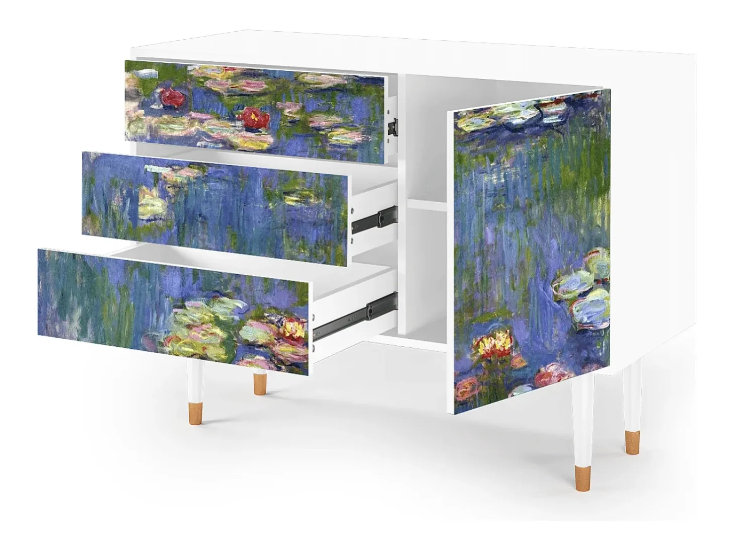 Aparador - 115х84х41 cm - S3 - The water lily pond , Blanco