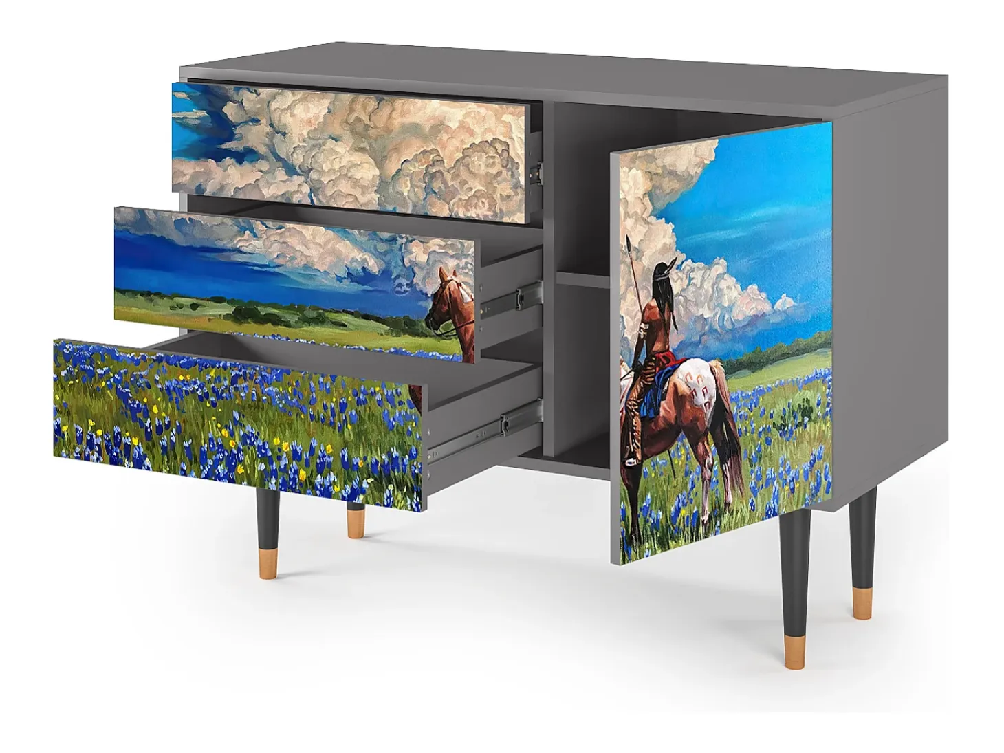 Aparador - 115х84х41 cm - S3 - Thunderheads by Dean, Gris