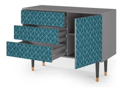 Aparador - 115х84х41 cm - S3 - Turquoise Geometry, Gris