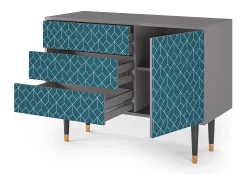 Aparador - 115х84х41 cm - S3 - Turquoise Geometry, Gris