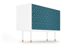 Aparador - 115х84х41 cm - S3 - Turquoise Geometry, Blanco