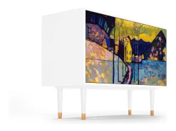 Aparador - 115х84х41 cm - S3 - Winter Landscape, Blanco