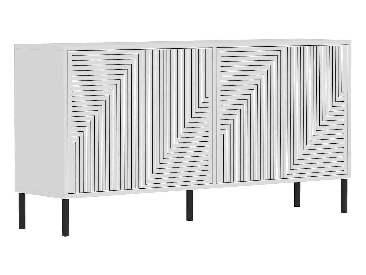 Aparador – 150 cm x 75 cm x 36 cm – Blanco – Tablero aglomerado revestido de melamina