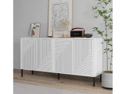 Aparador – 150 cm x 75 cm x 36 cm – Blanco – Tablero aglomerado revestido de melamina