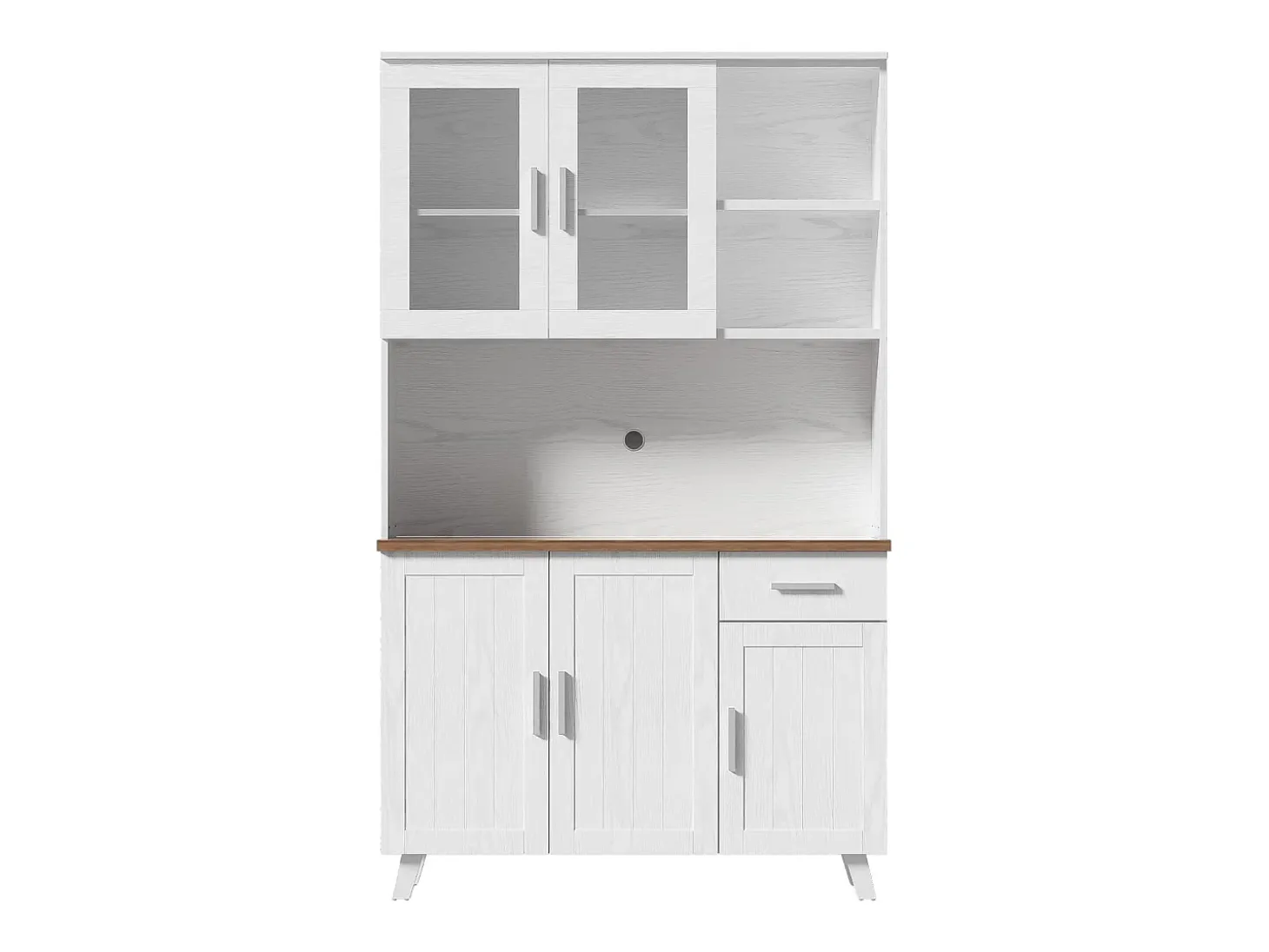 Aparador - Mueble de cocina con 5 puertas y cajón - Mueble alto moderno - Blanco