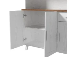 Aparador - Mueble de cocina con 5 puertas y cajón - Mueble alto moderno - Blanco