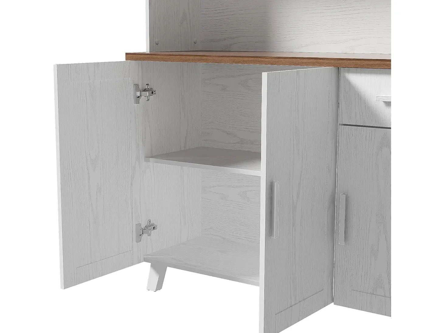 Aparador - Mueble de cocina con 5 puertas y cajón - Mueble alto moderno - Blanco