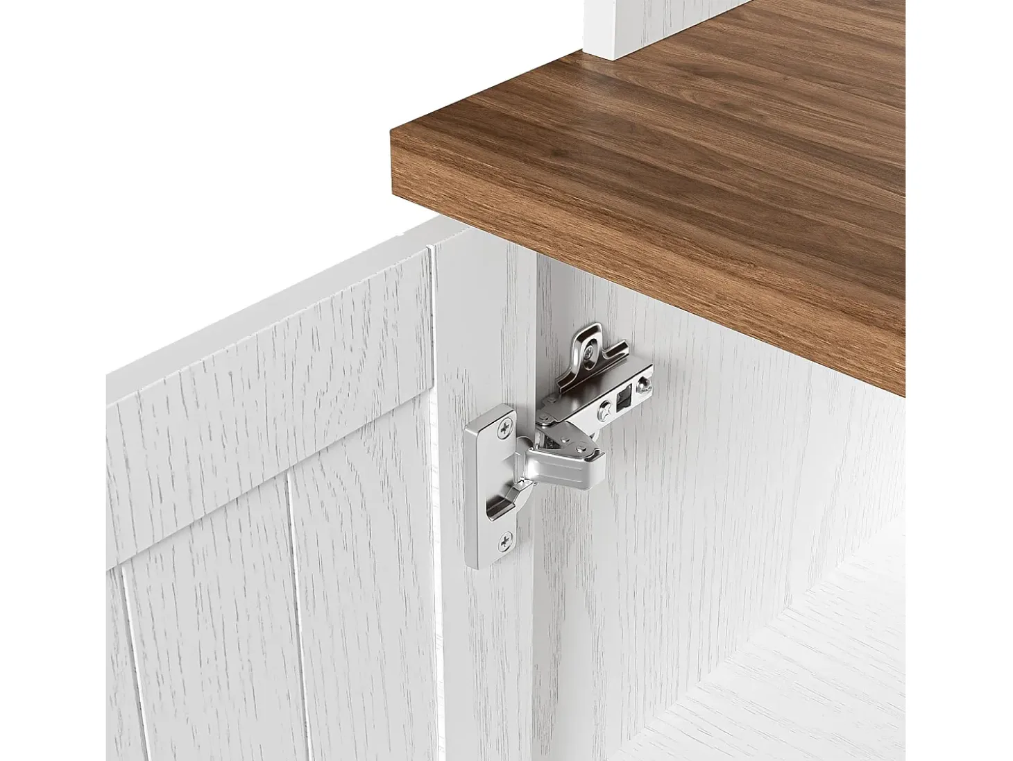 Aparador - Mueble de cocina con 5 puertas y cajón - Mueble alto moderno - Blanco