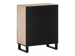 Aparador 2 piezas madera maciza de mango 60x34x75 cm