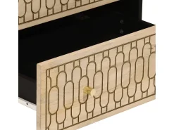 Aparador 2 piezas madera maciza de mango 60x33x75 cm