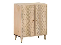Aparador 3 piezas madera maciza de mango 60x33x75 cm
