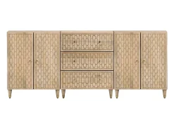 Aparador 3 piezas madera maciza de mango 60x33x75 cm