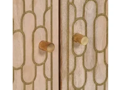 Aparador 3 piezas madera maciza de mango 60x33x75 cm