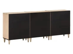Aparador 3 piezas madera maciza de mango 60x33x75 cm