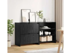 Aparador 2 piezas Roble negro 70 x 41 x 75 cm Madera de ingeniería