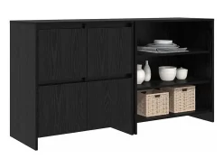 Aparador 2 piezas Roble negro 70 x 41 x 75 cm Madera de ingeniería
