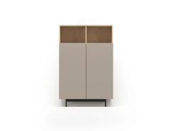 Aparador 2 puertas - A140cm x L90cm x F34cm - roble y arena - Printed