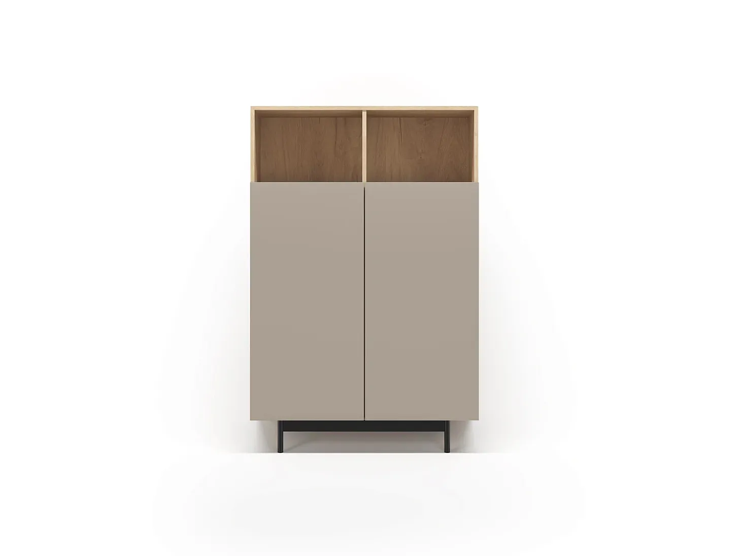 Aparador 2 puertas - A140cm x L90cm x F34cm - roble y arena - Printed