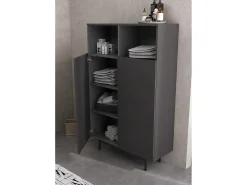 Aparador 2 puertas - A140cm x L90cm x F34cm - grafito - Printed