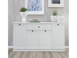 Aparador 4 puertas 1 cajón blanco estilo rústico moderno Valex 157 cm