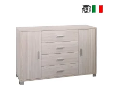 Aparador 2 puertas 4 cajones Mueble TV buffet salón Talia - Olmo