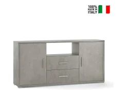 Aparador 2 puertas 2 cajones aparador cocina salón moderno Selena - Gris