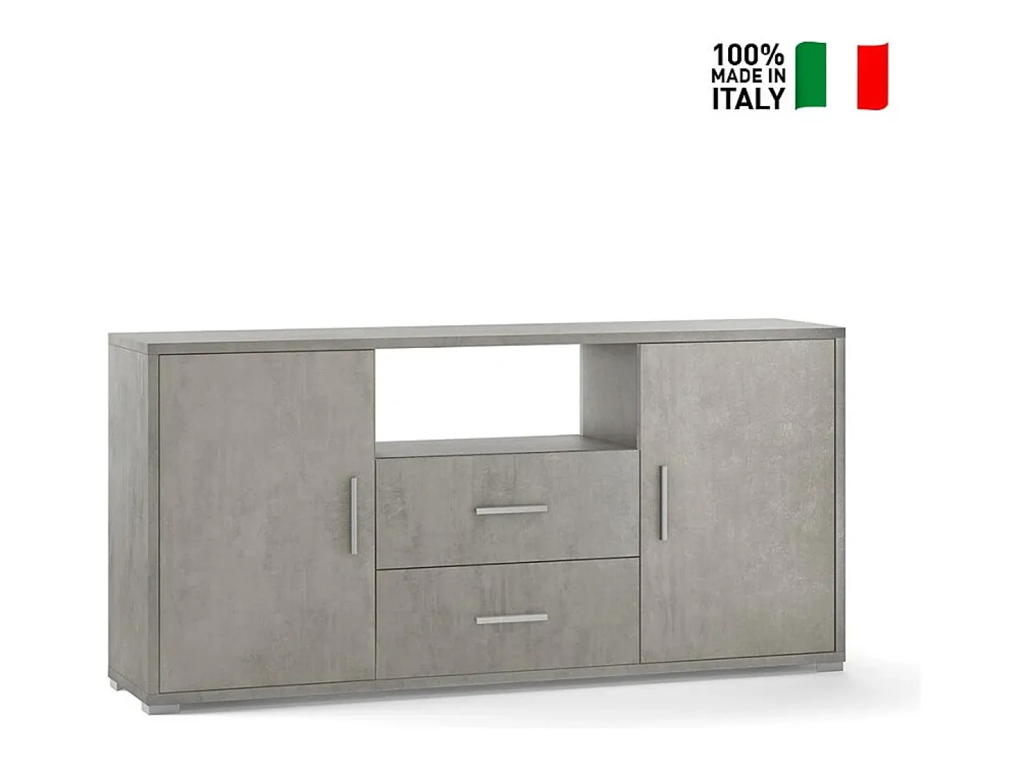 Aparador 2 puertas 2 cajones aparador cocina salón moderno Selena - Gris