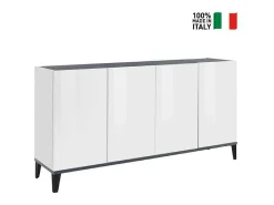 Aparador 4 puertas abatibles 160 x 40 cm vestíbulo cocina comedor Audrey