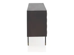 Aparador 4 puertas de madera de mango maciza con frontal laton dorado