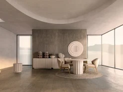 Aparador 4 puertas Klikey cemento blanco 180 cm