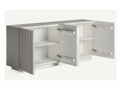 Aparador 4 puertas Klikey cemento blanco 180 cm
