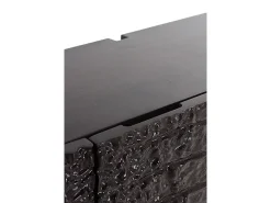 Aparador 4 puertas madera de mango imitacion piel cocodrilo negro