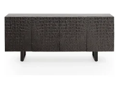 Aparador 4 puertas madera de mango imitacion piel cocodrilo negro