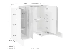 Aparador 6 puertas salón vestíbulo diseño Pillon Vaux Ardesia