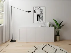Aparador 4 puertas 200x40x83,5 cm Elios blanco brillante