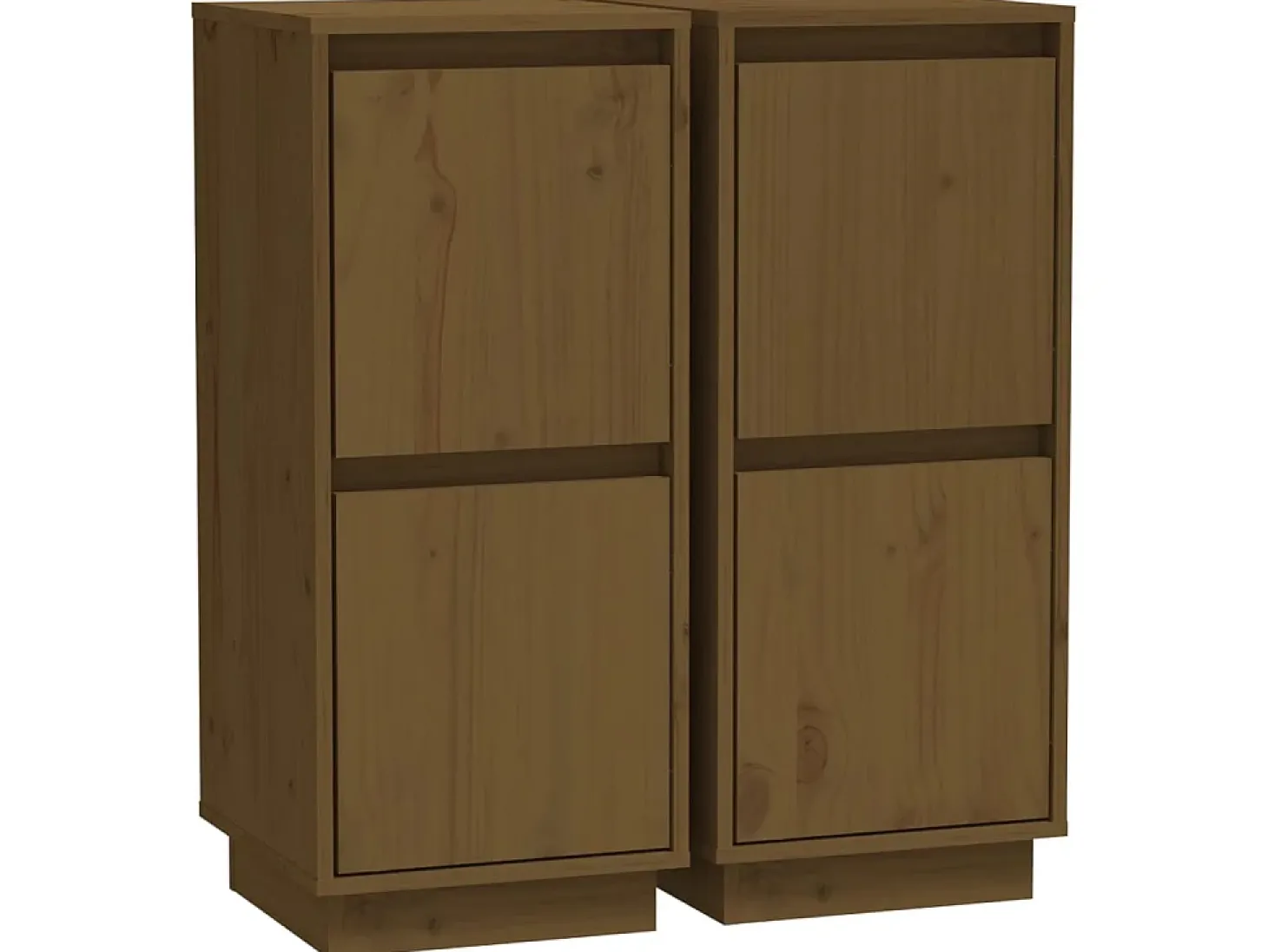 Aparador 2 uds madera maciza de pino marrón miel 31,5x34x75 cm ES13166