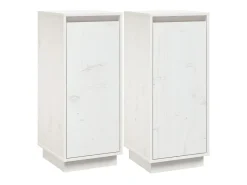Aparador 2 uds madera maciza de pino blanco 31,5x34x75 cm ES76919