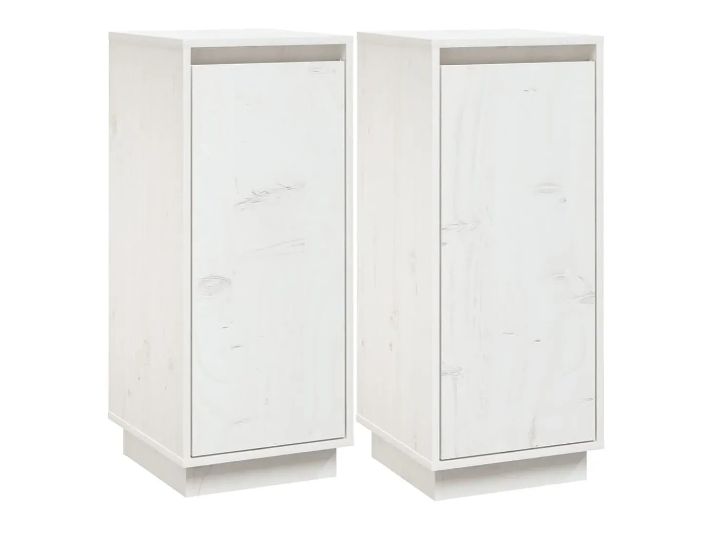 Aparador 2 uds madera maciza de pino blanco 31,5x34x75 cm ES76919