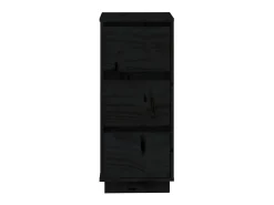 Aparador 2 uds madera maciza de pino negro 32x34x75 cm ES24678