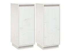Aparador 2 unidades madera maciza de pino blanco 31,5x34x75 cm