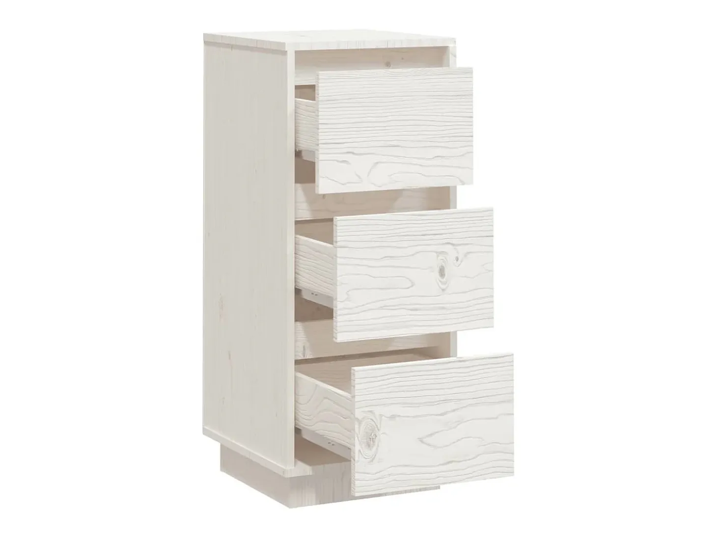 Aparador 2 unidades madera maciza de pino blanco 32x34x75 cm