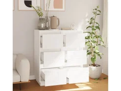 Aparador 2 unidades madera maciza de pino blanco 32x34x75 cm