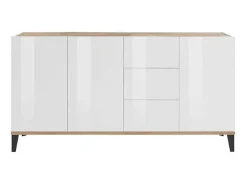 Aparador 160 x 40 cm 3 puertas 3 cajones cocina vestíbulo Rebecca Wood