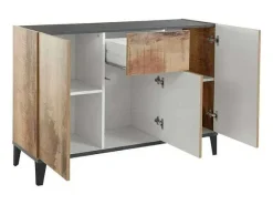 Aparador 120 x 40 cm vestíbulo salón 3 puertas cajón Rachel Report