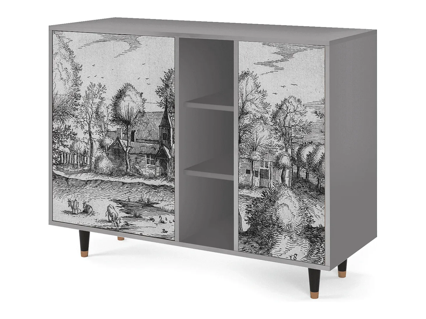 Aparador - 125x98x48 cm - BS2 - A Pond, Gris