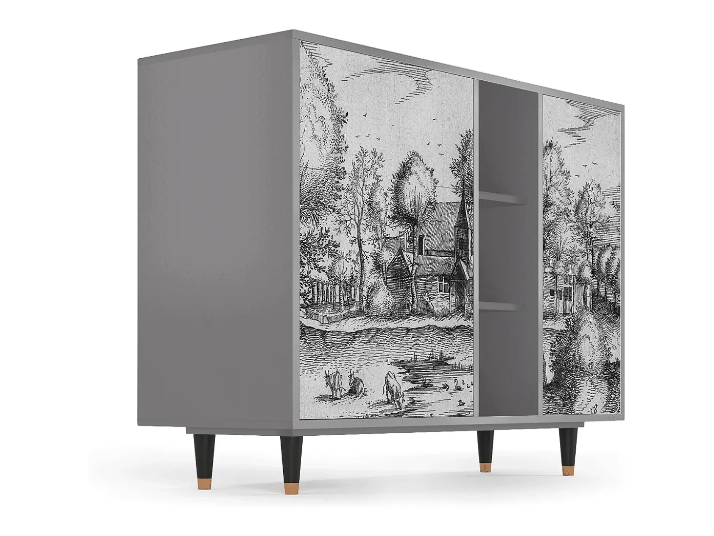 Aparador - 125x98x48 cm - BS2 - A Pond, Gris